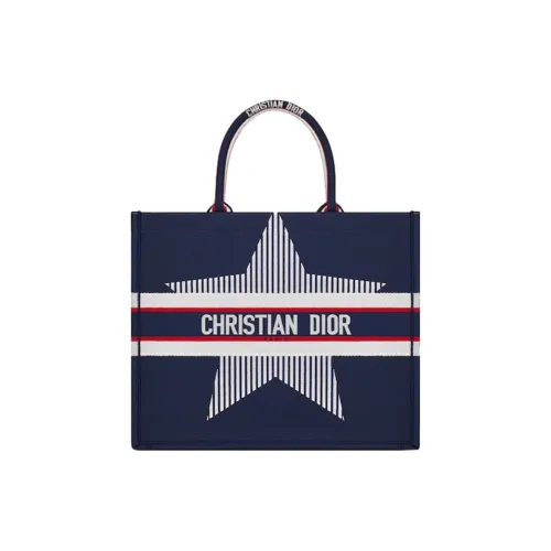 DIOR DioralpsBookTote FIVE Заостренная Звезда Трехцветный Вышивка С принтом