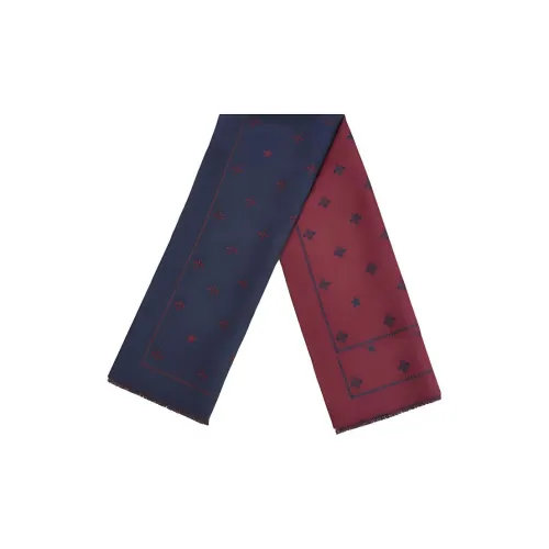 GUCCI Вязаные шарфы Мужской Темно-красный Синий