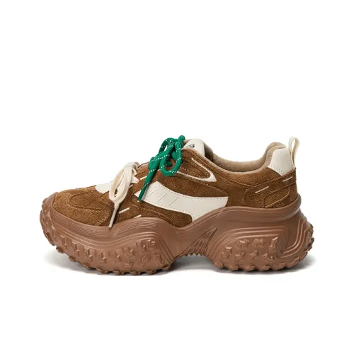 EXULL Q Low Top Кроссовки с Толстой Подошвой Коричневые Женские