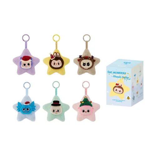 POP MART Коллаборация Edition LABUBU THE MONSTERS Classic Collection Блестящий Плюшевый Брелок Слепые Коробки Один Mystery Коробка Полная Коробка 6 шт