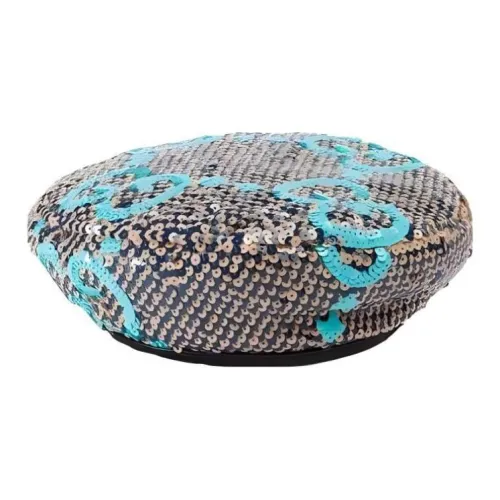 GUCCI Кожа Блестки Береты Женские Коричневый