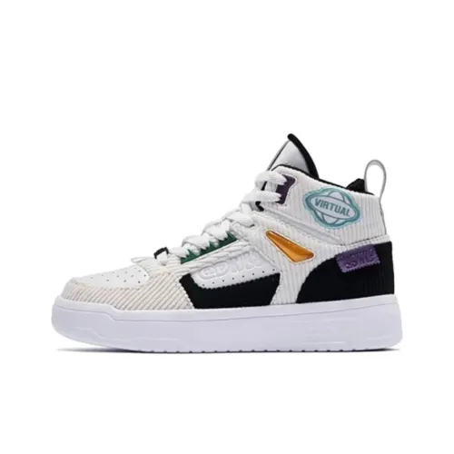 QIAODAN Скейтборд Кроссовки High Top Jordan Белый/Черный Мужские