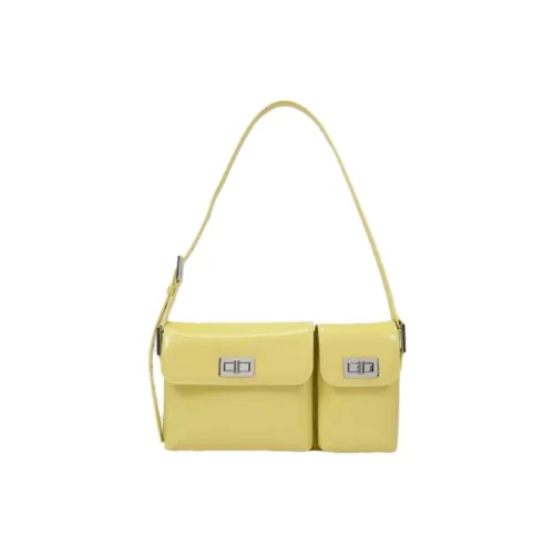 By Far Billy Semi Лакированная кожа Сумка Сумка через плечо Женская Желтая