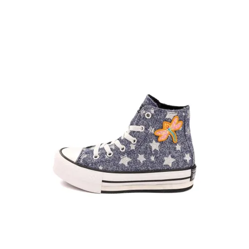 CORALINE x Converse Chuck Taylor All Star Устойчивые к истиранию высокие кеды для детей синий черный