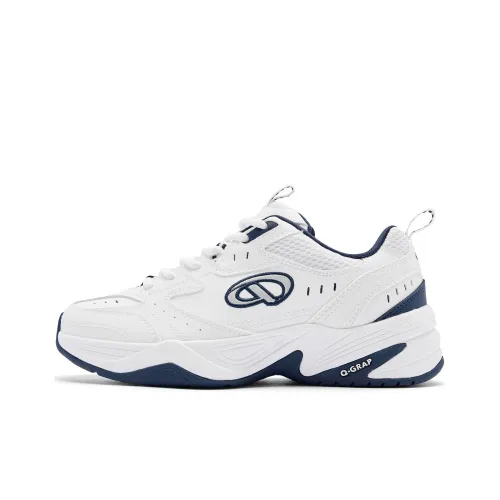 QIAODAN Slip-resistant Abrasion-resistant Low-top Badminton Shoes Men's White Graphite Blue QIAODAN Противоскользящие Износостойкие Низкие Кеды для Бадминтона Мужские Белый Графитовый Синий