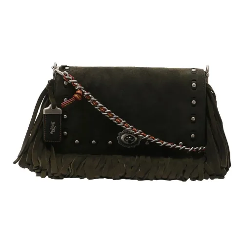 COACH Dinky Замша Сумка через плечо Сумка на плечо Маленькая Женская Зеленая