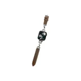 Шпилька, заостренный ласточкин хвост, ткань, плетение, ремешок, умбра, серебряная застежка