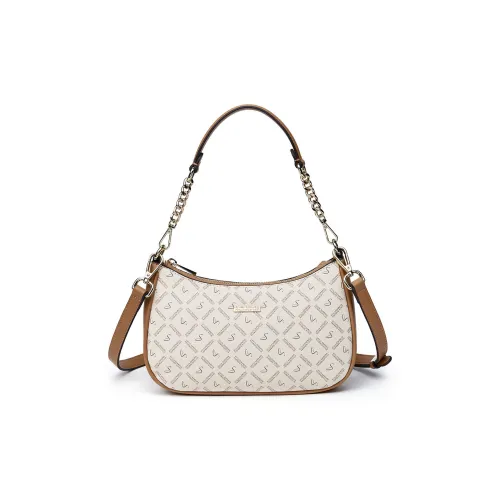 SANTA BARBARA POLO RACQUET CLUB Сумка из ПВХ Сумка через плечо Стандартная Женская Экрю и Хаки Серый и Светло-коричневый