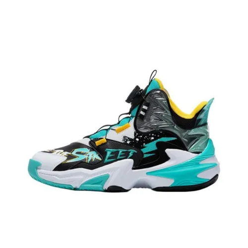 QIAODAN Slip-resistant Abrasion-resistant MID Топ Детские Баскетбольные Кроссовки Черный MARS Зеленый Подростки