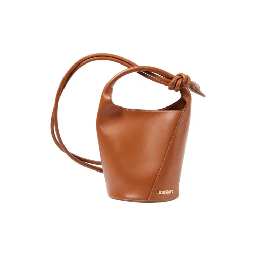 Jacquemus Телячья кожа Ведрообразная сумка Сумка через плечо Сумка для женщин Карамель