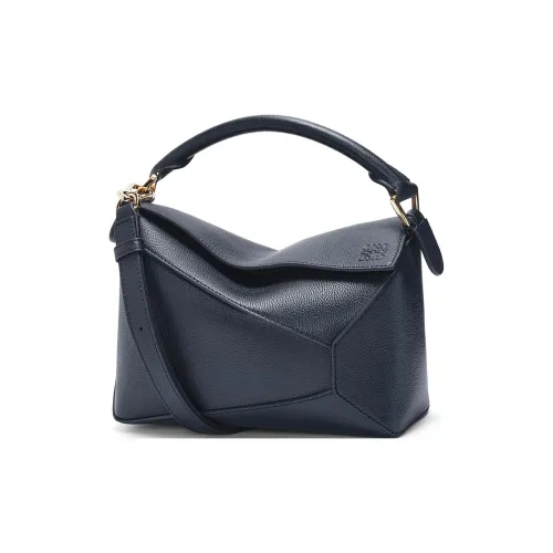 LOEWE Пазл Коровья кожа Сумка через плечо Сумка Маленькая Женская Темно-морская синяя