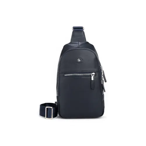 SANTA BARBARA POLO RACQUET CLUB Корова Кожа Одно Плечо Слинг Сумка Стандартная Мужская Синяя