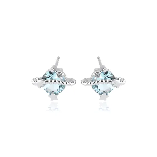 Серебряная отделка Высокое качество S925 Серебряный с Сплавом Модные Серьги-гвоздики Женские