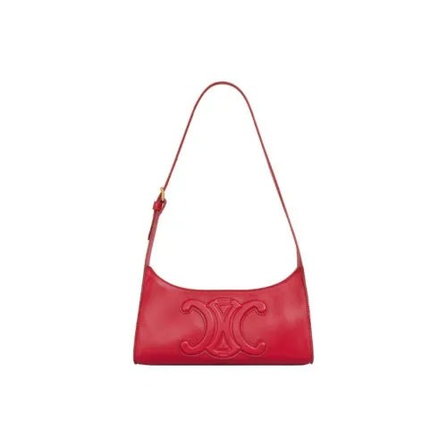 CELINE Cuir Triomphe Гладкая коровья кожа Сумка через плечо Женская Красная