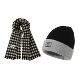 [Artistic Style Премиум] Черный и Белый Шарф + Серый Капюшон