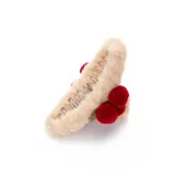 Красная заколка для волос с помпоном