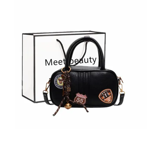 Fitchell ПУ (полиуретан) Bowling Bag Сумка через плечо Женская Кофейно-коричневый Черный