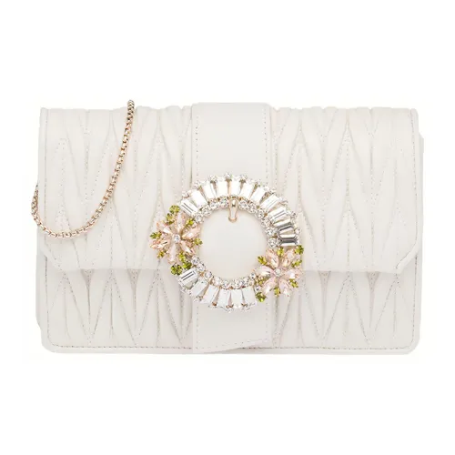 MIU MIU Matelassé Кожа Сумка Сумка через плечо Женская Белая