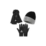 [Chanel Insulated Outfit Трехкомпонентный Комплект] Черный Белый Шарф + Серый Шляпа + Перчатка