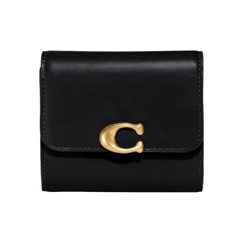 COACH Bandit Коровья кожа Держатель для карт кошелек Женские Черный