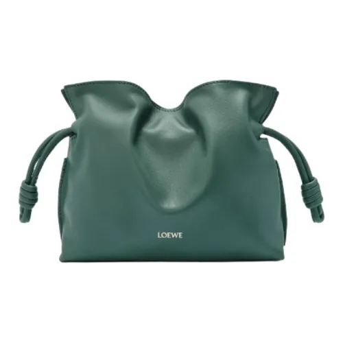 LOEWE Flamenco Nappa Коровья кожа Одно плечо Через плечо Клатч Мини Женские Ветивер Зеленый