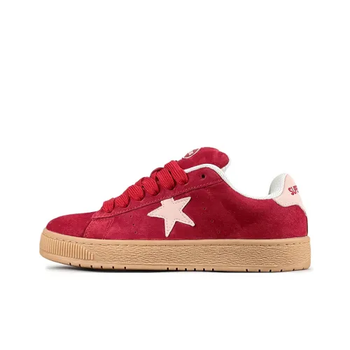 LuzaoT SUPER DRAG Slip-resistant Abrasion-resistant Low Top Skateboard Shoes Women's Angora Red ЛузаоT SUPER DRAG Противоскользящие Износостойкие Низкие Кеды для Скейтбординга Женские Ангора Красный