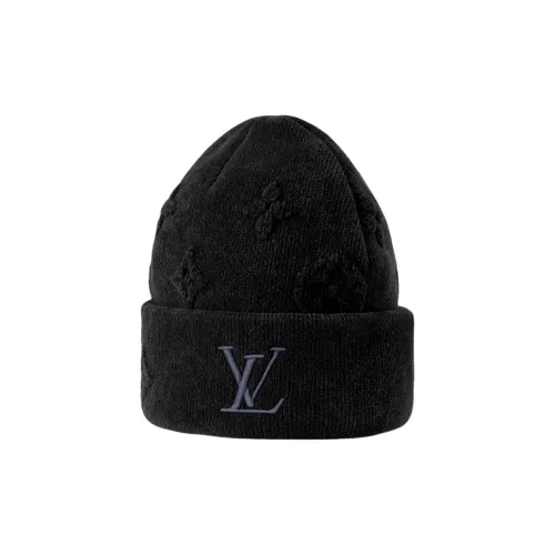 LOUIS VUITTON Овечья шерсть Шапки-бини Мужской Черный