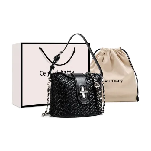 CentarlKatty Полиуретан Ведрообразная Сумка Сумка через плечо Сумка для женщин Черный