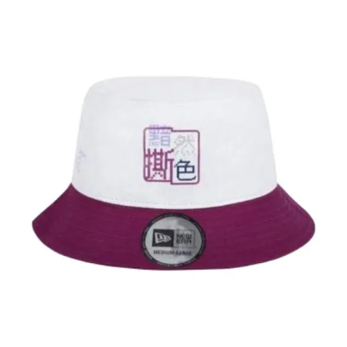 New Era Bucket Hats Unisex Белый Фиолетовый
