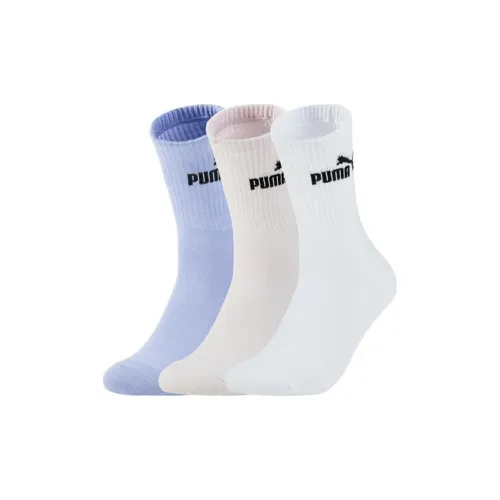 PUMA 3 упаковки Белый+Синий+Розовый Унисекс MID Носки до икры