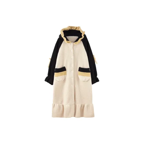 Redu 53036 С капюшоном Сон Robe Gown Черный Женские Банные халаты