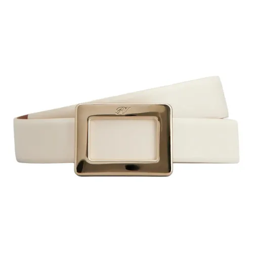 Roger Vivier Кожа Телячья кожа Металл Кожаные ремни Женские Белые Ширина 3 см