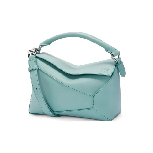 LOEWE Пазл Коровья кожа Сумка через плечо Сумка Маленькая Женская Аква-синий