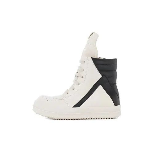 RICK OWENS совместный бренд RO Высокие Топы Детские Скейтбординги Черный Белый для детей 3-7 лет