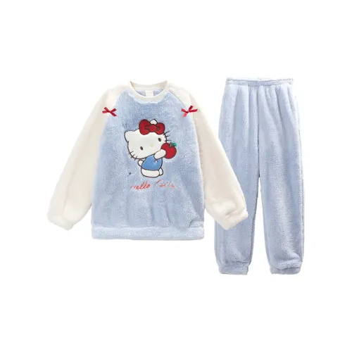 GUKOO x Sanrio Hello Kitty Пижамный комплект Женские Aqua Blue