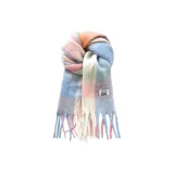 Большой клетчатый синий и розовый