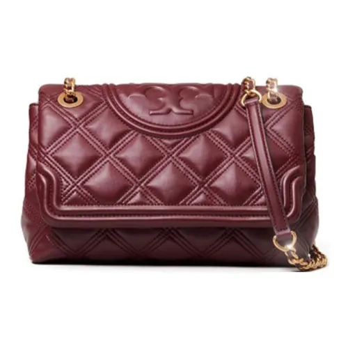 TORY BURCH Fleming Кожа Цепь Сумка через плечо Большая Женская Коричнево-Красная