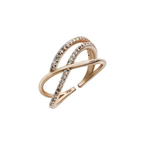 Marie Claire Латунь Кубический цирконий Кольца с покрытием из 14K золота Женские Розовое золото