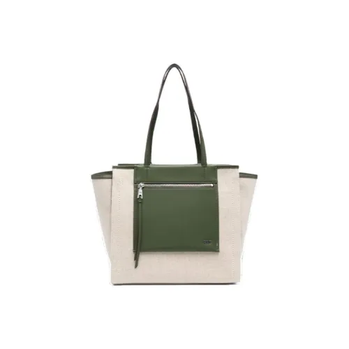 DKNY Хлопок Телячья кожа Тоут Сумка Сумка для покупок Сумка через плечо Сумка Женская Оливково-зеленая