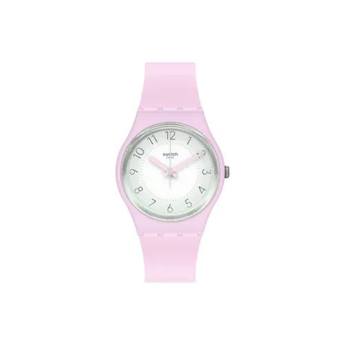 Swatch Quartz Механизм Унисекс Часы 34 мм Белый Циферблат Пластиковый Корпус Часы Силиконовый Ремешок