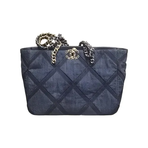 CHANEL Деним Тоут Сумка Сумка для покупок Сумка на плечо Сумка Женская Синяя