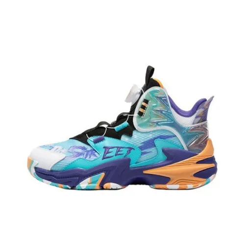 QIAODAN Анти KICK MID Топ Детские Баскетбольные Кроссовки Angel Blue Подростки