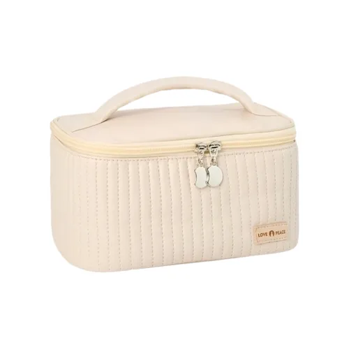 Worm's Home Кожа Косметичка Женская Кремовый Белый Мокко Вишневый Цветок Розовый