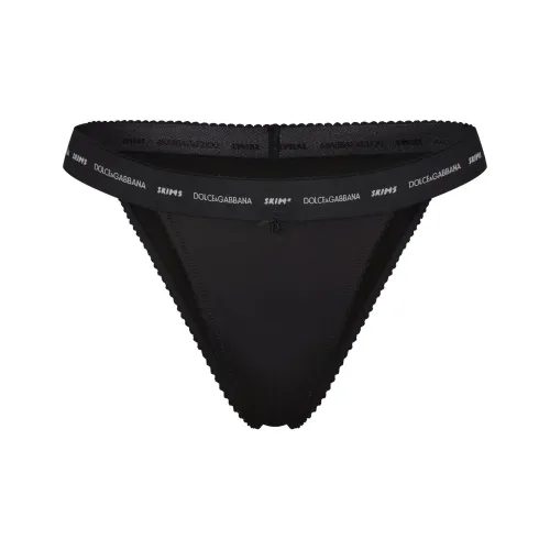 SKIMS DOLCE&GABBANA Collaboration Коллаборация 1 упаковка Onyx/Onyx Женские трусики-бикини