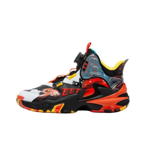 QIAODAN Slip-resistant Abrasion-resistant MID Топ Детские Баскетбольные Кроссовки Черный Голландский Оранжевый