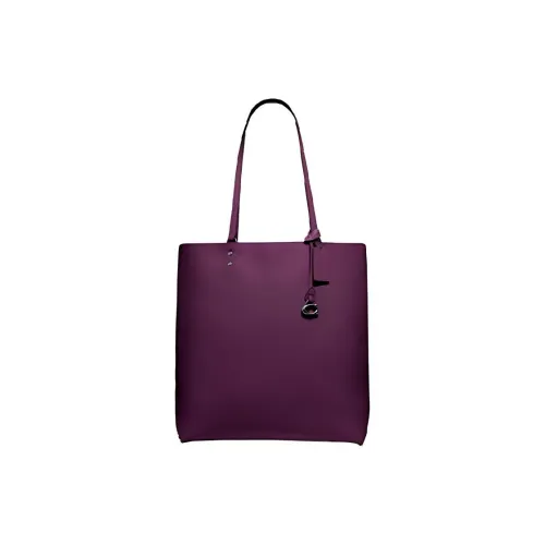 COACH Plaza Pebble Кожа Сумка-тоут Сумка для покупок Сумка Сумка через плечо Женская Фиолетовая