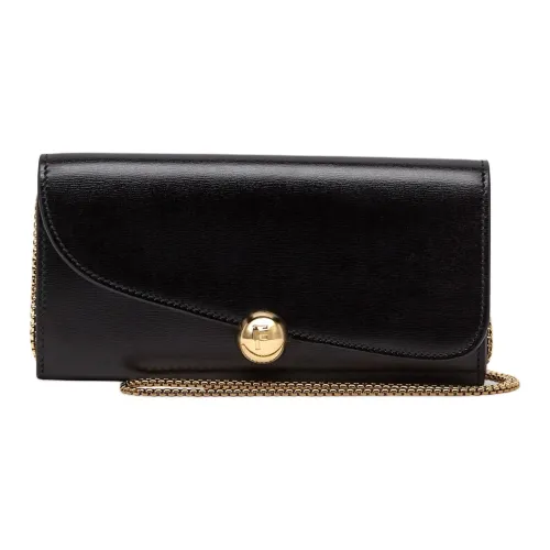 FERRAGAMO Palm Телячья кожа Сумка через плечо Кошелек Женские Черный