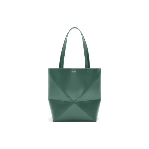 LOEWE Puzzle Fold Телячья кожа Тоут Сумка Сумка для покупок Сумка Сумка через плечо Средний Женская Ветивер Зеленый