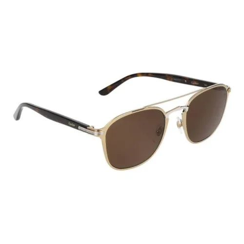 Cartier Металлические Ацетатные Солнцезащитные Очки Aviator Унисекс Золото