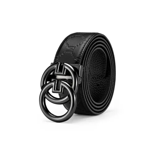 FAIRWHALE Ремни из натуральной коровьей кожи мужской черный ширина 3,4 см